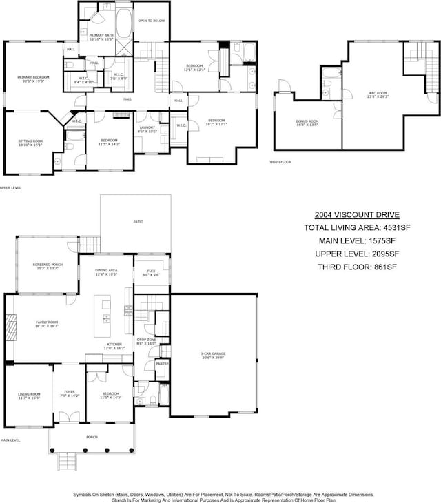 2004 Viscount Dr, Matthews, NC 28104 - view of floor plan / room layout