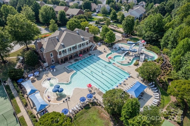 2004 Viscount Dr, Matthews, NC 28104 - bird's eye view of a pool
