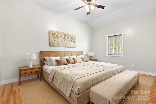 1844 Bellcroft Ln, Lenoir, NC 28645 - bedroom featuring lofted ceiling, light wood-style floors, and ceiling fan