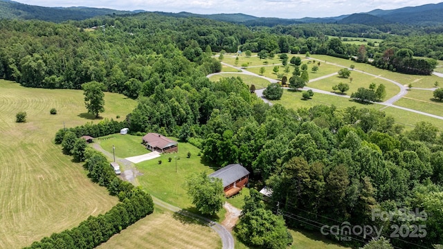 1844 Bellcroft Ln, Lenoir, NC 28645 - bird's eye view of a heavily wooded area and a mountainous background