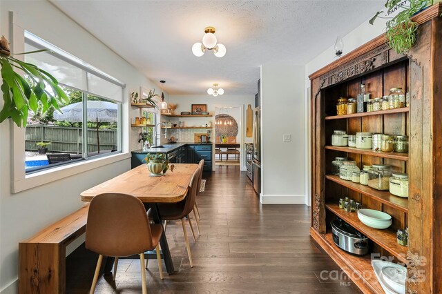 19 Poplar Ct, Hendersonville, NC 28792 - dining area with dark wood-type flooring