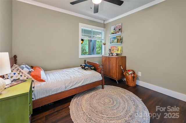 19 Poplar Ct, Hendersonville, NC 28792 - bedroom with ornamental molding, wood finished floors, and ceiling fan