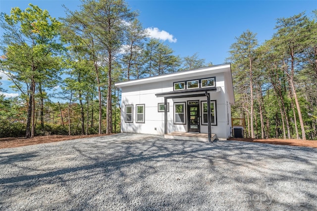 163 Hawk Hollow Dr, Lake Lure, NC 28746 - rear view of house with gravel driveway
