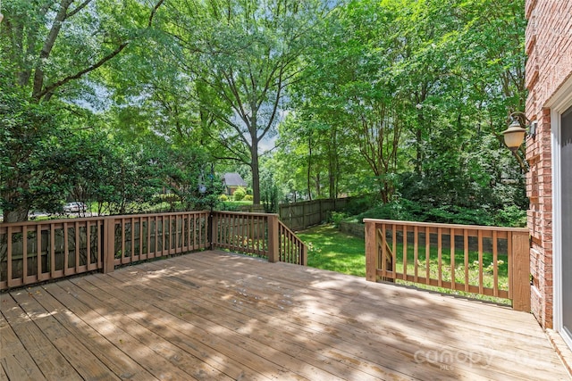 7301 Leharne Dr, Charlotte, NC 28270 - wooden terrace with a fenced backyard