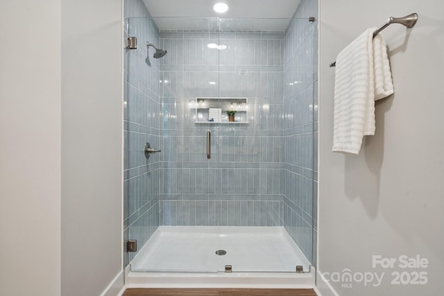 384 Speedway Pl, Concord, NC 28027 - full bath with a stall shower and baseboards