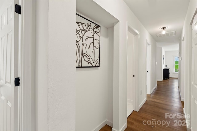 922 Maurice St, Monroe, NC 28112 - hallway with baseboards and dark wood-type flooring