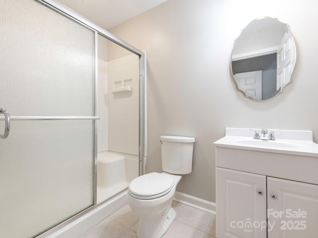 703 Bradberry Ln, Indian Trail, NC 28079 - full bath with vanity, a stall shower, and tile patterned flooring