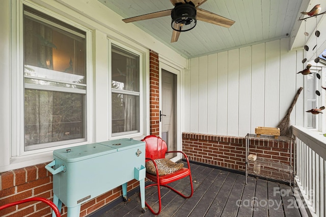 1271 Upper Brush Creek Rd, Fairview, NC 28730 - wooden porch featuring ceiling fan