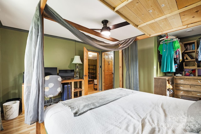 1271 Upper Brush Creek Rd, Fairview, NC 28730 - bedroom with wood finished floors and a ceiling fan