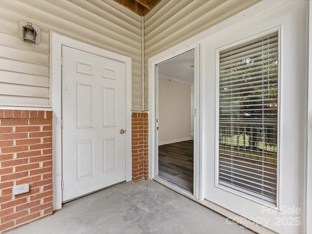 17136 Red Feather Dr, Charlotte, NC 28277 - doorway to property with brick siding