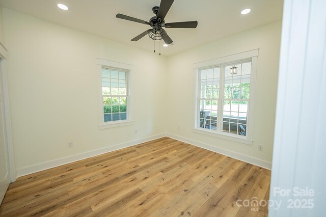506 E Main St, Forest City, NC 28043 - unfurnished room featuring light wood-type flooring, recessed lighting, and a ceiling fan