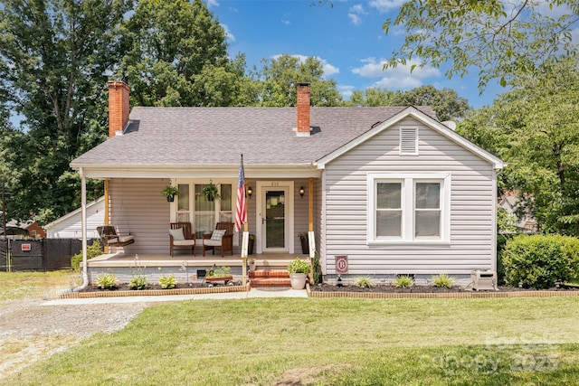 810 Maplewood Ave, Kannapolis, NC 28081 - view of front of property featuring a chimney, a porch, and a shingled roof