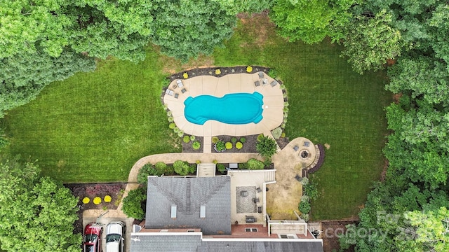 6006 Casswell Cir, Matthews, NC 28104 - drone / aerial view of a pool