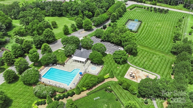 6006 Casswell Cir, Matthews, NC 28104 - aerial view of sparsely populated area with extensive farmland