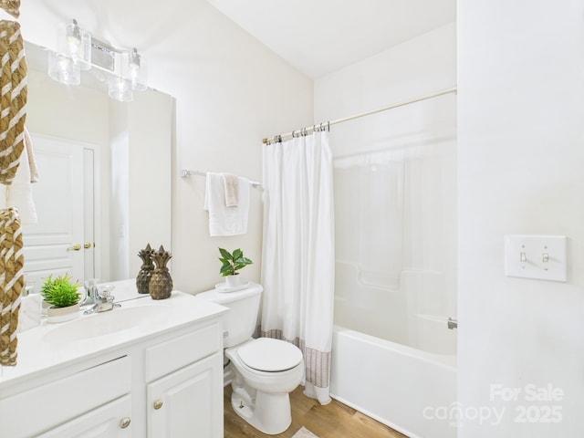 9030 Gander Dr, Charlotte, NC 28277 - bathroom featuring vanity, wood finished floors, and shower / bath combo