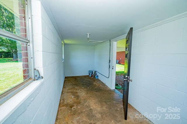 1696 Race Path Church Rd, Mooresboro, NC 28114 - interior space featuring concrete block wall