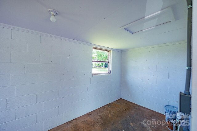 1696 Race Path Church Rd, Mooresboro, NC 28114 - unfurnished room featuring concrete flooring and concrete block wall