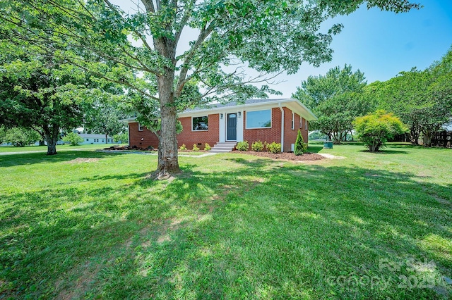 1696 Race Path Church Rd, Mooresboro, NC 28114 - ranch-style house with entry steps, brick siding, and a front yard