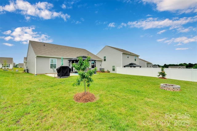 410 Apex Cir, Shelby, NC 28152 - back of house with a gazebo and an outdoor fire pit