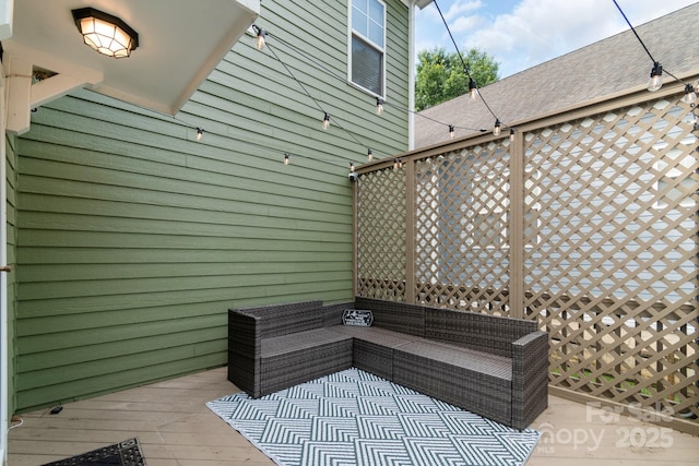2619 Merion Hills Ct, Charlotte, NC 28269 - wooden deck featuring an outdoor living space
