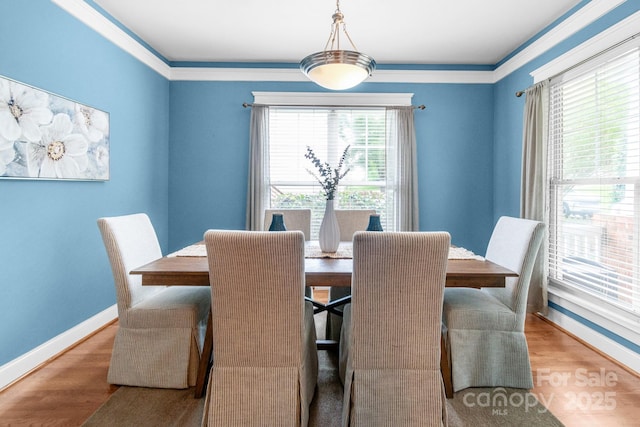 2619 Merion Hills Ct, Charlotte, NC 28269 - dining area featuring wood finished floors and crown molding