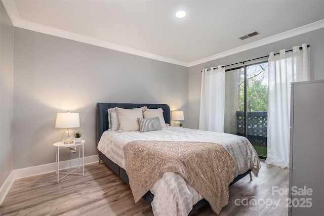 8135 Cedar Glen Dr, Charlotte, NC 28212 - bedroom featuring crown molding, wood finished floors, and recessed lighting