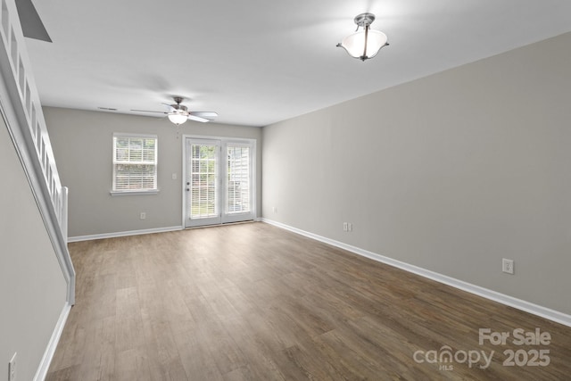 12516 Hennigan Place Ln, Charlotte, NC 28214 - unfurnished room featuring wood finished floors and ceiling fan