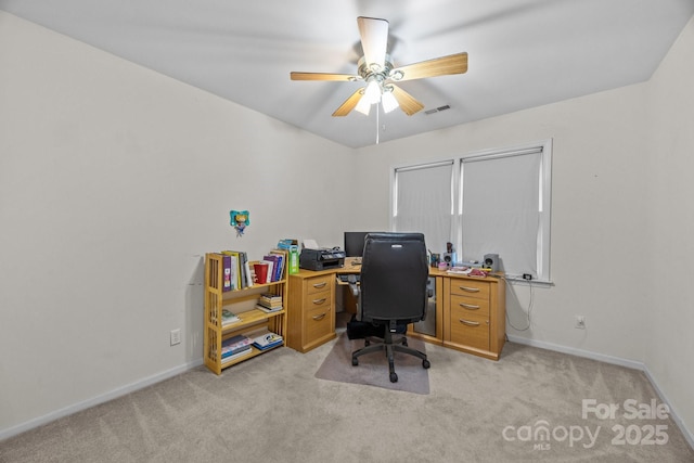 212 Foxfield Ln, Matthews, NC 28105 - office area with light carpet and a ceiling fan
