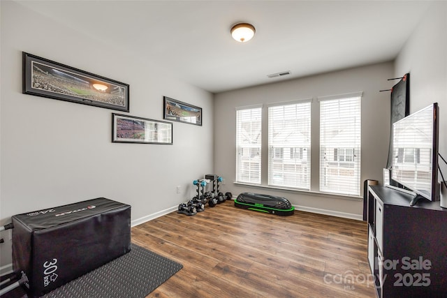 4107 Park S Station Blvd, Charlotte, NC 28210 - exercise area with wood finished floors and baseboards