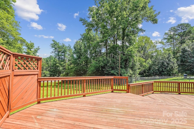 8706 Richardson King Rd, Waxhaw, NC 28173 - wooden terrace featuring a fenced backyard and view of wooded area