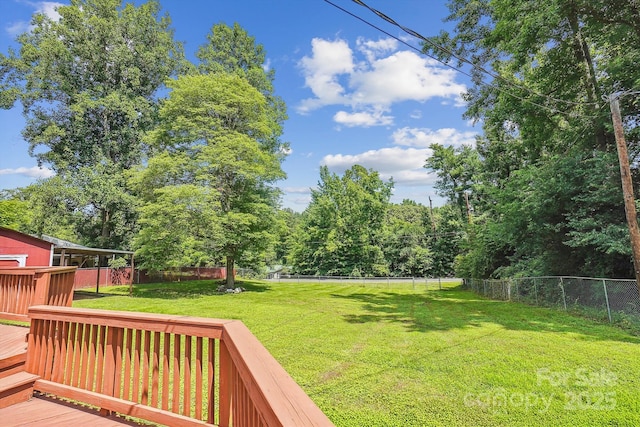 8706 Richardson King Rd, Waxhaw, NC 28173 - fenced backyard with a wooden deck