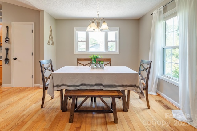 76 Woodland Hills Rd, Asheville, NC 28804 - dining room with a chandelier, light wood-style floors, and a textured ceiling