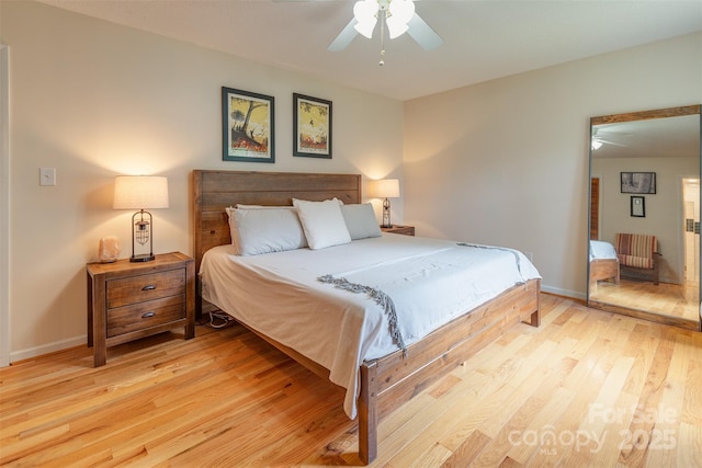 76 Woodland Hills Rd, Asheville, NC 28804 - bedroom featuring light wood-type flooring and ceiling fan