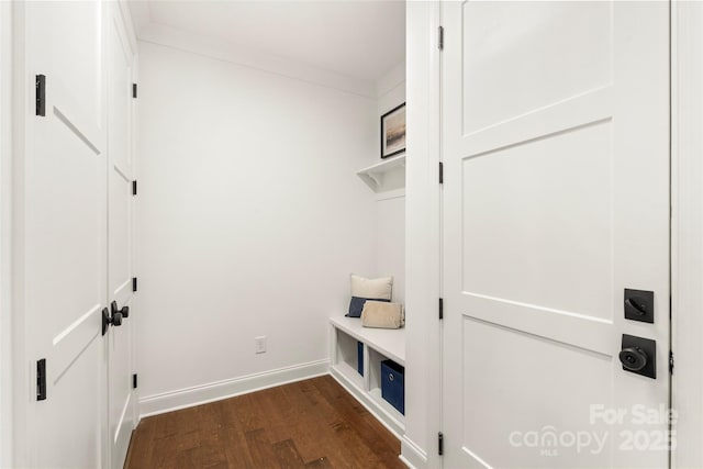 3222 Player Ct, Salisbury, NC 28144 - mudroom featuring dark wood-style floors and baseboards