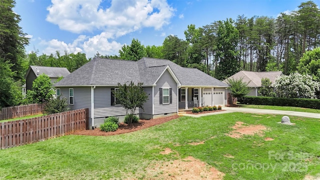 7627 Sarah Dr, Denver, NC 28037 - ranch-style home featuring concrete driveway, crawl space, an attached garage, and a shingled roof