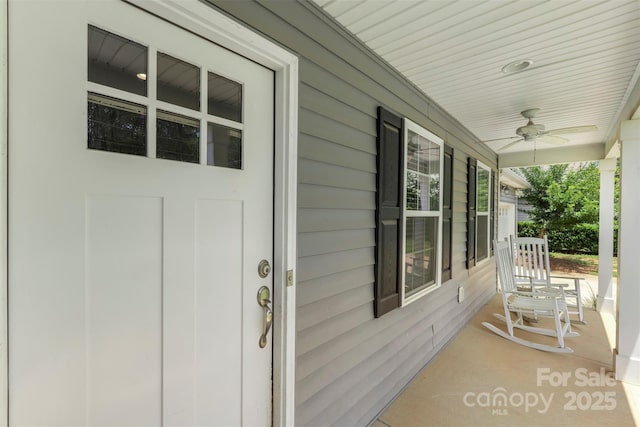 7627 Sarah Dr, Denver, NC 28037 - entrance to property with covered porch and a ceiling fan