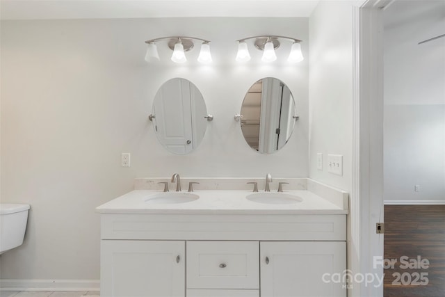 7627 Sarah Dr, Denver, NC 28037 - bathroom with toilet and double vanity
