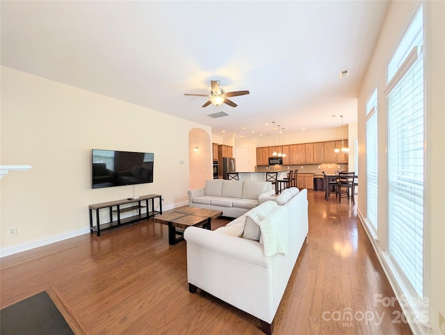 408 Presidio Dr, Rock Hill, SC 29732 - living area with wood finished floors and ceiling fan
