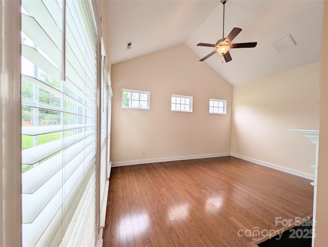408 Presidio Dr, Rock Hill, SC 29732 - spare room with a ceiling fan, hardwood / wood-style flooring, and lofted ceiling