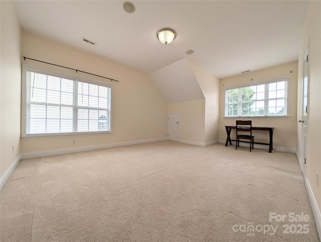 408 Presidio Dr, Rock Hill, SC 29732 - additional living space with carpet flooring and vaulted ceiling