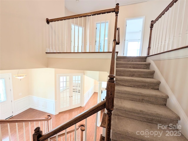 408 Presidio Dr, Rock Hill, SC 29732 - stairs with a wainscoted wall and a decorative wall