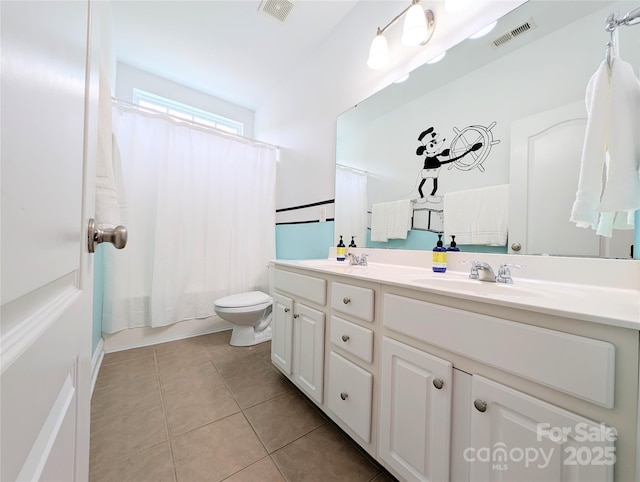 408 Presidio Dr, Rock Hill, SC 29732 - bathroom featuring double vanity, tile patterned flooring, and shower / bath combination with curtain
