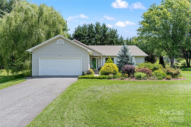 4 Orchard Pl, Weaverville, NC 28787 - single story home with asphalt driveway, a garage, and a front yard