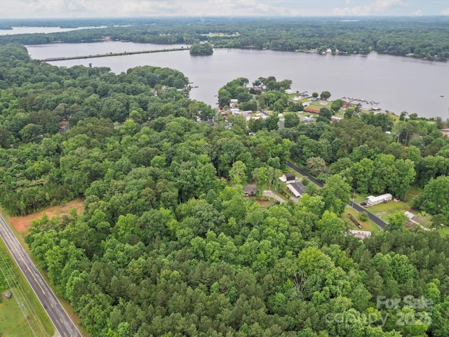 142 Hickory Rd, Lexington, NC 27292 - drone / aerial view of a nearby body of water and a heavily wooded area