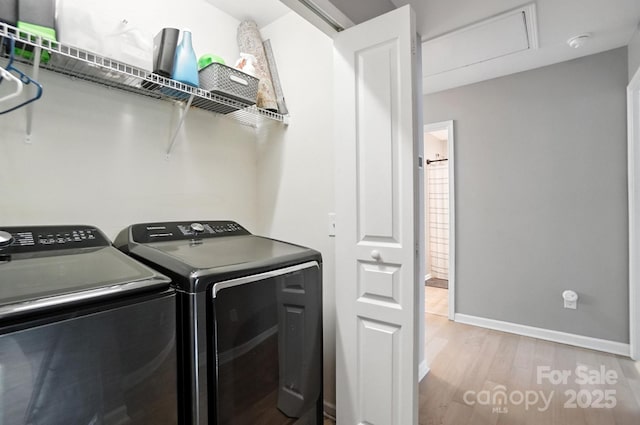 529 River Park Rd, Belmont, NC 28012 - laundry area featuring washing machine and dryer and light wood-type flooring