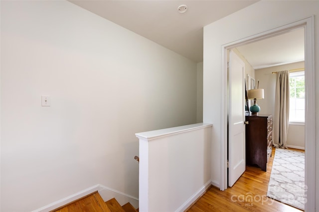 528 Wakefield Dr Unit A, Charlotte, NC 28209 - corridor featuring an upstairs landing and light wood finished floors
