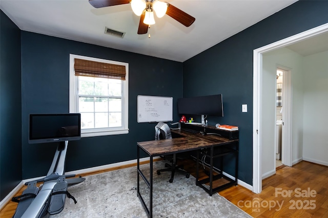 528 Wakefield Dr Unit A, Charlotte, NC 28209 - office space with wood finished floors and a ceiling fan