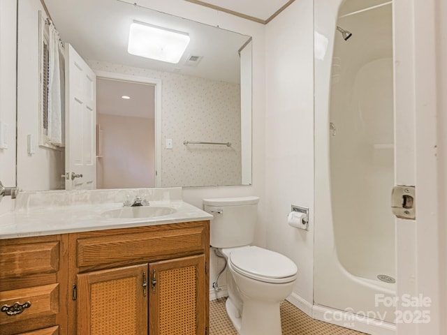 3310 Windbluff Dr, Charlotte, NC 28277 - full bath featuring vanity, a stall shower, and tile patterned floors