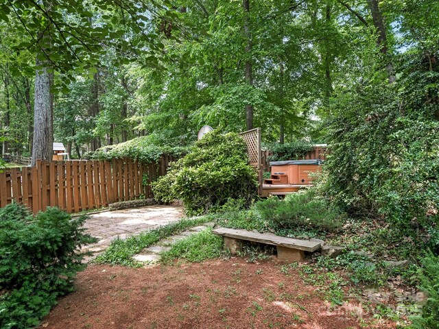 3310 Windbluff Dr, Charlotte, NC 28277 - view of yard with a hot tub
