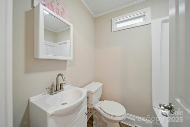 407 Cummings St, Rock Hill, SC 29730 - half bath with vanity and ornamental molding